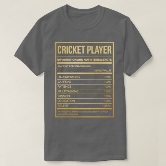T-shirt Joueur de cricket20 (Design devant)