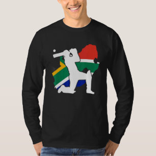 T-shirt Joueur de cricket patriotique africain Cricket Afr