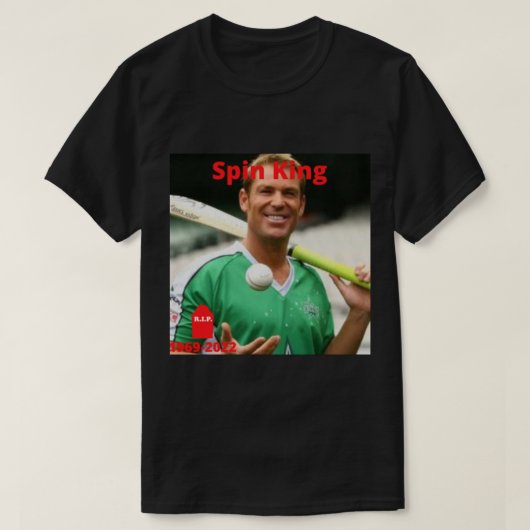 T-shirt Joueur de cricket Shane Warne - Spin King Active (Design devant)