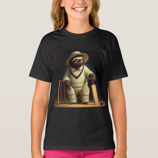 T-shirt Joueur de cricket Sloth (Devant)