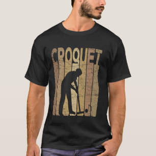 T-shirt Joueur de Croquet Vintage Amateur de Croquet Rétro