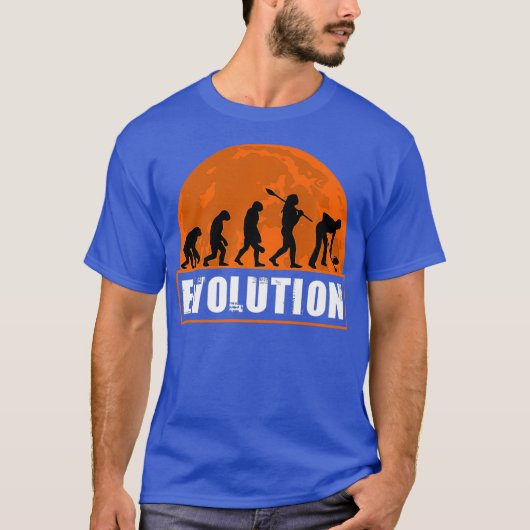 T-shirt Joueur de curling drôle Curler évolution humaine (Devant)
