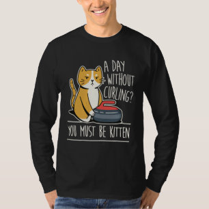 T-shirt Joueur de curling I Chat Curling I Kitten Curler