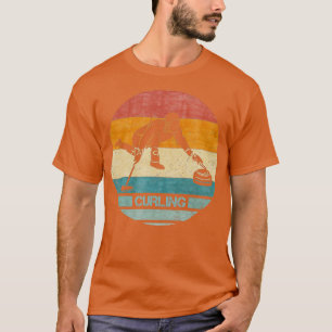 T-shirt Joueur de curling Retro vintage Curler Silhouette