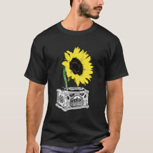T-shirt Joueur de disques de tournesol Tee Vintage élégant