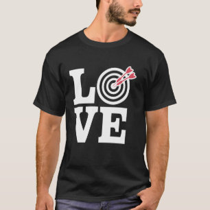 T-shirt Joueur de fléchettes Amour Fléchettes Sports Cible