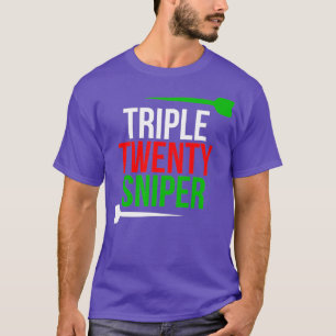 T-shirt Joueur de fléchettes amusantes Triple Vingt Sniper