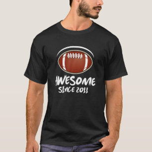 T-shirt Joueur De Football 11E Anniversaire 11 Ans Vintage
