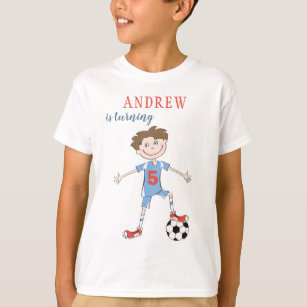 T-shirt Joueur de football 5 ans sport garçon fête d'anniv