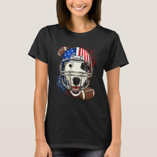 T-shirt Joueur de football américain Bull Terrier Dog Face