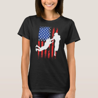 T-shirt Joueur de football américain patriotique Sport Hom