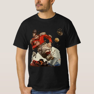 T-shirt Joueur de football américain quarterback en course