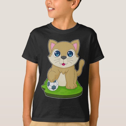 T-shirt Joueur de football de chat (Devant)