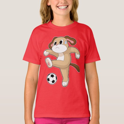 T-shirt Joueur de football de chien (Devant)