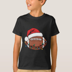 T-shirt Joueur de football de Noël Lumières Père Noël Spor