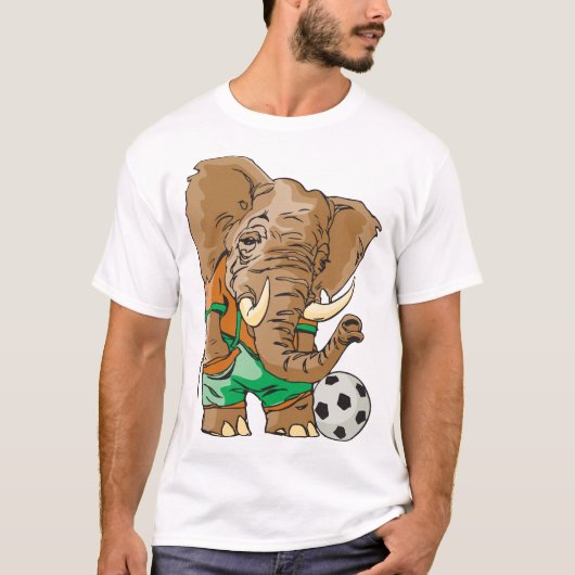 T-shirt Joueur de football éléphant Funny Sport animal (Devant)