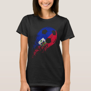 T-shirt Joueur de football haïtien Fierté du drapeau haïti