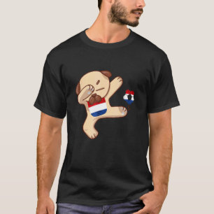T-shirt Joueur de football néerlandais Chien Carlin Drapea