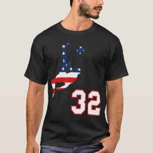 T-shirt Joueur De Football Numéro 32 Avec Drapeau Américai