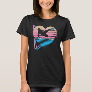T-shirt Joueur De Football Rétro Mon Coeur Est Sur Ce Cham