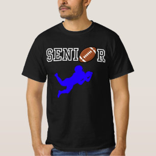 T-shirt Joueur de football senior avec silhouette bleue