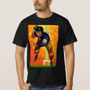 T-shirt Joueur de football vintage quarterback en course