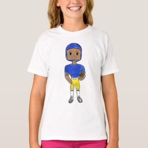 T-shirt joueur de football vintage rétro bleu jaune simple