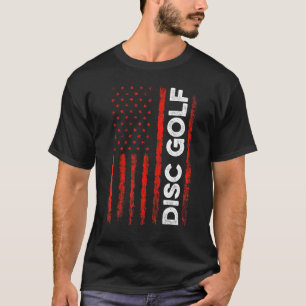 T-shirt Joueur de golf à disque Drapeau américain Golfeur