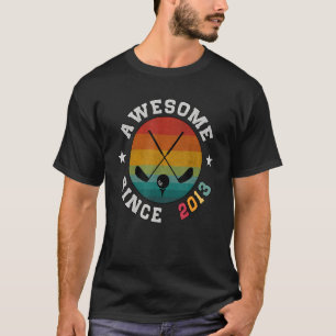 T-shirt Joueur de Golf Anniversaire 9 ans Awesome depuis 2