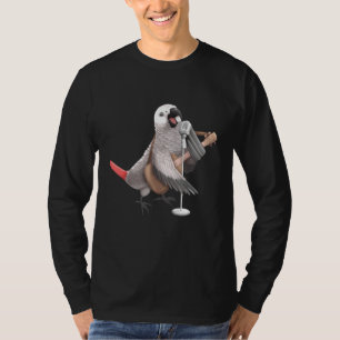 T-shirt Joueur de guitare, chanteur de perroquet gris afri
