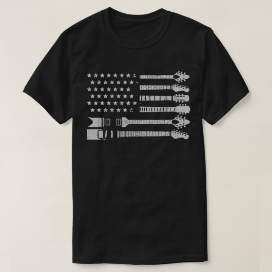 T-shirt Joueur de guitare patriotique cadeau Drapeau améri (Design devant)