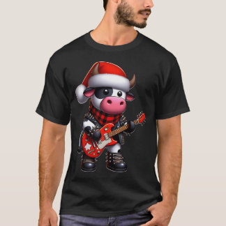 T-shirt Joueur de guitare Punk Rock Santa Claus