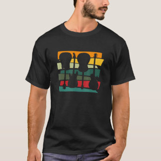 T-shirt Joueur de guitare rétro musicien guitariste basse
