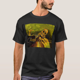 T-shirt joueur de guitare squelettique mauvais