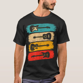 T-shirt Joueur de guitare vintage acoustique électrique