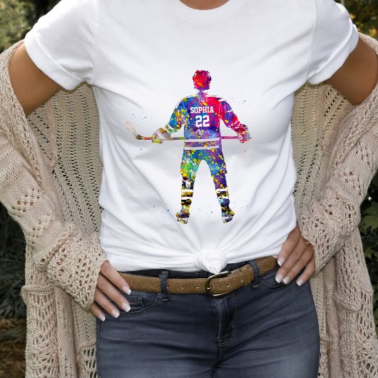 T-shirt Joueur de hockey coloré