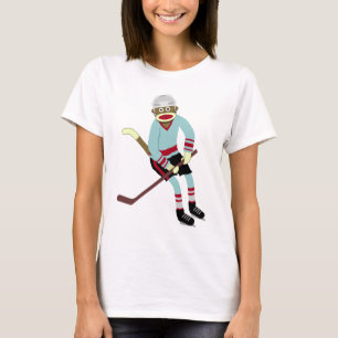 T-shirt Joueur de hockey de singe de chaussette