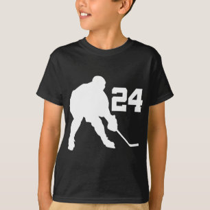 T-shirt Joueur de hockey Jersey numéro 24 de glace