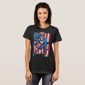 T-shirt Joueur de hockey Oncle Sam 4 juillet Drapeau améri (Devant entier)