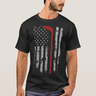 T-shirt Joueur de hockey patriotique américain de hockey a