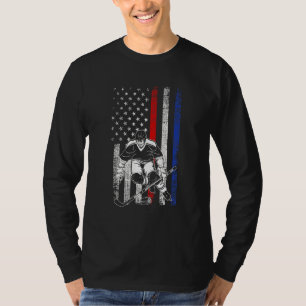 T-shirt Joueur de hockey Sport déprimé drapeau américain 4