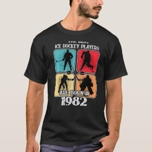 T-shirt Joueur de hockey sur glace âgé de 40 ans 1982 40e