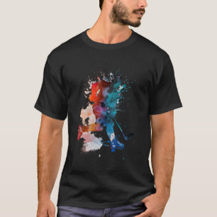 T-shirt Joueur de hockey sur glace bâton de hockey sur gla
