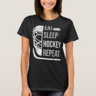 T-shirt Joueur de hockey sur glace Dormir Hockey Répéter