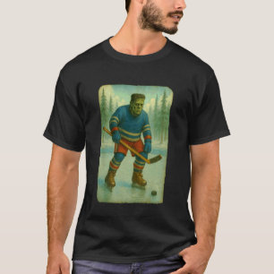 T-shirt Joueur de hockey sur glace Frankenstein Halloween