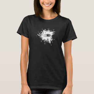 T-shirt Joueur De Hockey Sur Glace Splash De Couleur Puck