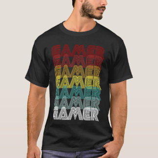 T-shirt Joueur de jeux vidéo rétro style années 70