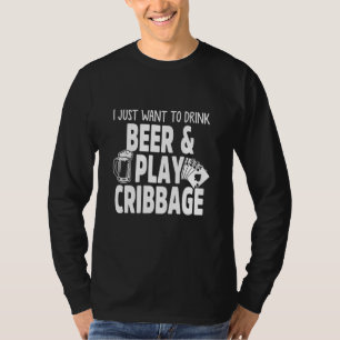 T-shirt Joueur de la carte de lit de bières Cribbage