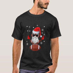 T-shirt Joueur de l'équipe de football de Noël Santa Hat F