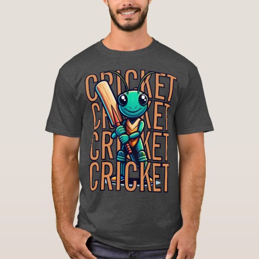 T-shirt Joueur de mascotte de CRICKET (Devant)